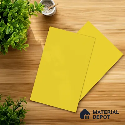 LM 01514 Lime Yellow 8 ft x 4 ft Suede Finish Decorative Laminate - 1 mm  | Suitable for Living Room, Kitchen, Office
