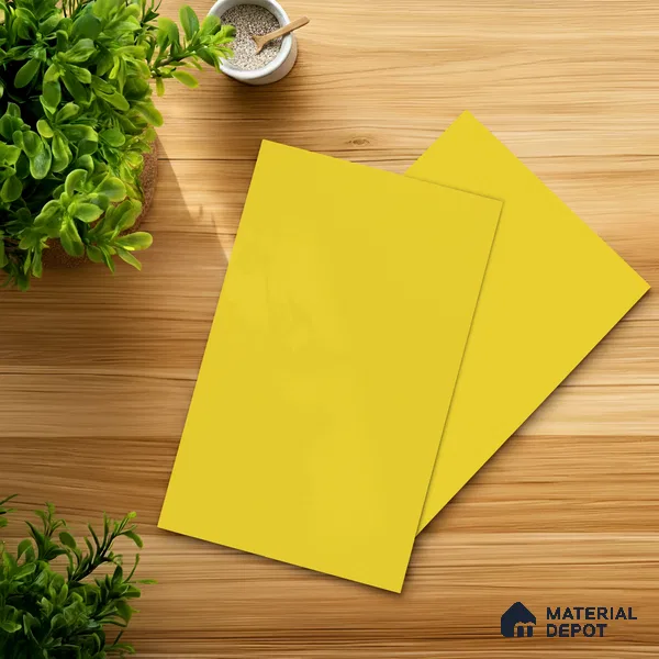 LM 01514 Lime Yellow 8 ft x 4 ft Suede Finish Decorative Laminate - 1 mm | Suitable for Living Room, Kitchen, Office
