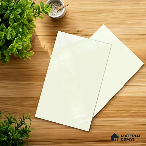 LM 01518 Frosty White 8 ft x 4 ft High Gloss Finish Decorative Laminate - 1 mm  | Suitable for Living Room, Kitchen, Office
