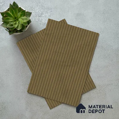 Hazelnut Brown Fluted Solid Color Look LM 19181 Hazelnut 8 ft x 4 ft Texture Finish Decorative Laminate - 1 mm | Suitable for TV Unit, Wardrobe, Kitchen Cabinets