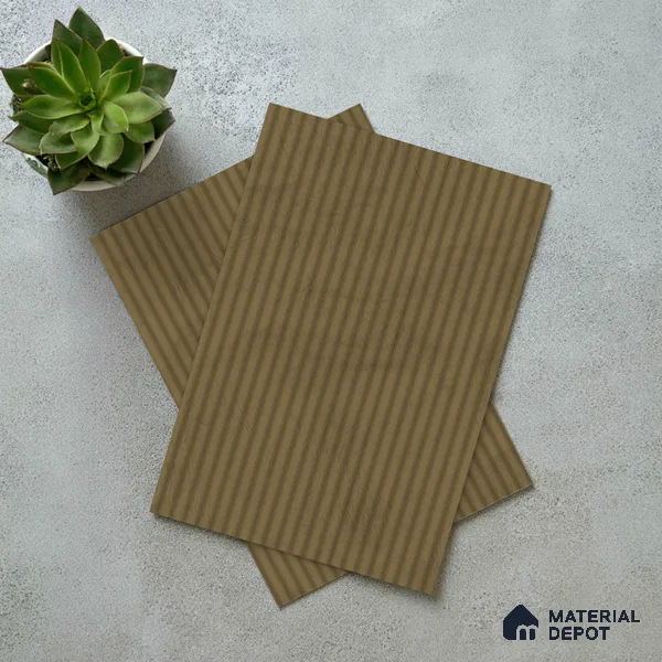 Hazelnut Brown Fluted Solid Color Look LM 19181 Hazelnut 8 ft x 4 ft Texture Finish Decorative Laminate - 1 mm | Suitable for TV Unit, Wardrobe, Kitchen Cabinets