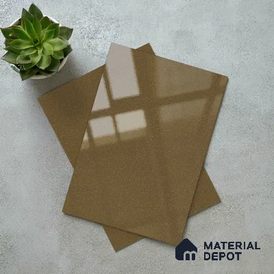 Metallic Look LM 19189 Hazelnut Brown 8 ft x 4 ft Glossy Finish Decorative Laminate - 1 mm | Suitable for TV Unit, Wardrobe, Kitchen Cabinets
