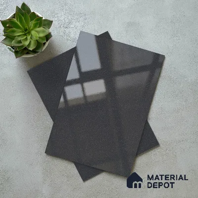 Metallic Look LM 19194 Metallic Grey 8 ft x 4 ft Glossy Finish Decorative Laminate - 1 mm | Suitable for TV Unit, Wardrobe, Kitchen Cabinets