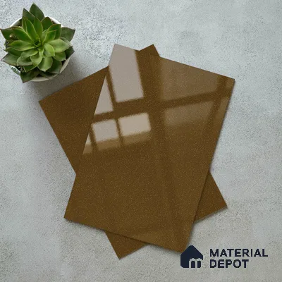 Metallic Look LM 19199 Metallic Gold 8 ft x 4 ft Glossy Finish Decorative Laminate - 1 mm | Suitable for TV Unit, Wardrobe, Kitchen Cabinets