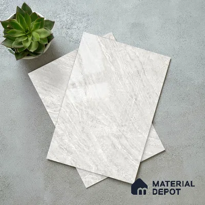 Marble Look LM 19201 Volkas Marble 8 ft x 4 ft Glossy Finish Decorative Laminate - 1 mm | Suitable for TV Unit, Wardrobe, Kitchen Cabinets