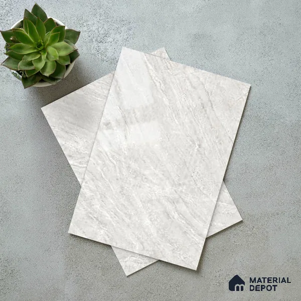 Marble Look LM 19201 Volkas Marble 8 ft x 4 ft Glossy Finish Decorative Laminate - 1 mm | Suitable for TV Unit, Wardrobe, Kitchen Cabinets