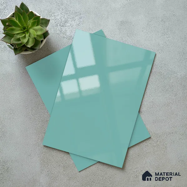 Solid Colors Look LM 19209 Celesto 8 ft x 4 ft Glossy Finish Decorative Laminate - 1 mm | Suitable for Living Room, Kitchen, Office