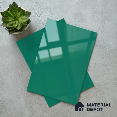 Solid Colors Look LM 19211 Turquoise 8 ft x 4 ft Glossy Finish Decorative Laminate - 1 mm | Suitable for Living Room, Kitchen, Office