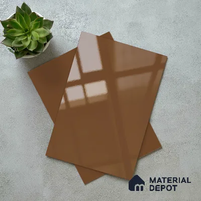 Solid Colors Look LM 19215 Chestnut 8 ft x 4 ft Glossy Finish Decorative Laminate - 1 mm | Suitable for Living Room, Kitchen, Office