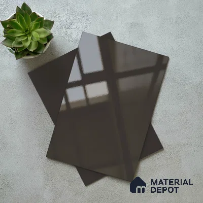 Solid Colors Look LM 19217 Dark Grey 8 ft x 4 ft Glossy Finish Decorative Laminate - 1 mm | Suitable for Living Room, Kitchen, Office