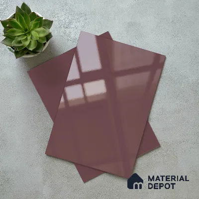 Solid Colors Look LM 19223 Rouge 8 ft x 4 ft Glossy Finish Decorative Laminate - 1 mm | Suitable for Living Room, Kitchen, Office