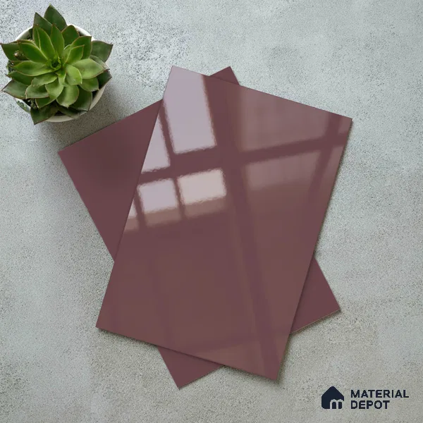 Solid Colors Look LM 19223 Rouge 8 ft x 4 ft Glossy Finish Decorative Laminate - 1 mm | Suitable for Living Room, Kitchen, Office