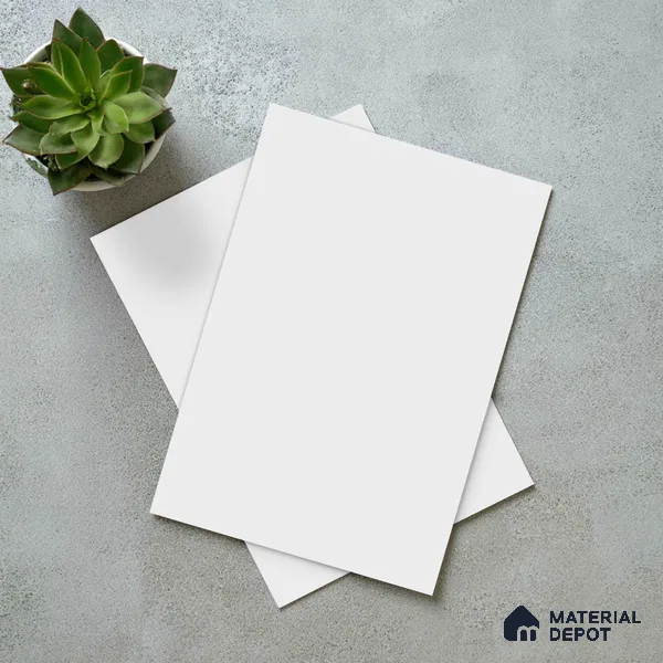 Solid Colors Look LM 19224 Super White 8 ft x 4 ft Matte Finish Decorative Laminate - 1 mm | Suitable for Living Room, Kitchen, Office