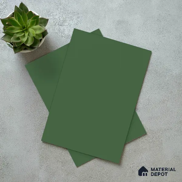 Solid Colors Look LM 19236 Moss Green 8 ft x 4 ft Matte Finish Decorative Laminate - 1 mm | Suitable for Living Room, Kitchen, Office