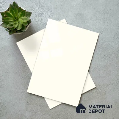 Solid Colors Look LM 19247 Frosty White 8 ft x 4 ft Glossy Finish Decorative Laminate - 1 mm | Suitable for Living Room, Kitchen, Office