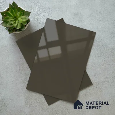 Solid Colors Look LM 19249 Slate Grey 8 ft x 4 ft Glossy Finish Decorative Laminate - 1 mm | Suitable for Living Room, Kitchen, Office