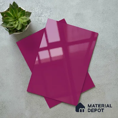 Solid Colors Look LM 19254 Bubble Gum Pink 8 ft x 4 ft Glossy Finish Decorative Laminate - 1 mm | Suitable for Living Room, Kitchen, Office