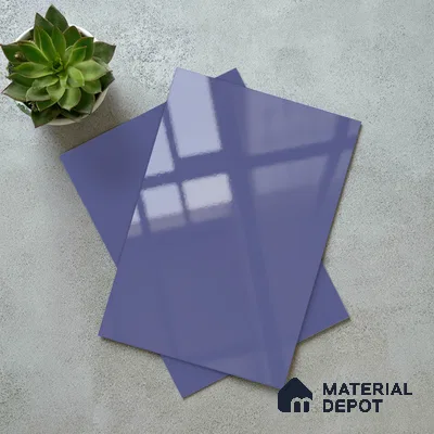 Solid Colors Look LM 19258 Arctic Blue 8 ft x 4 ft Glossy Finish Decorative Laminate - 1 mm | Suitable for Living Room, Kitchen, Office