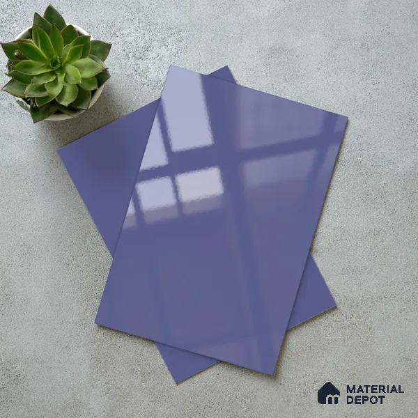 Solid Colors Look LM 19258 Arctic Blue 8 ft x 4 ft Glossy Finish Decorative Laminate - 1 mm | Suitable for Living Room, Kitchen, Office