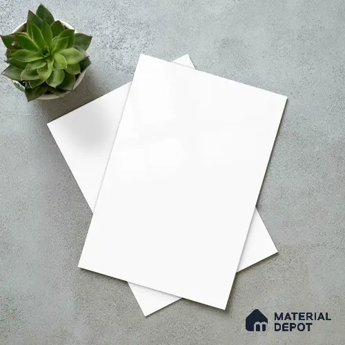 Solid Colors Look LM 19269 Super White 8 ft x 4 ft Glossy Finish Decorative Laminate - 1 mm | Suitable for Living Room, Kitchen, Office