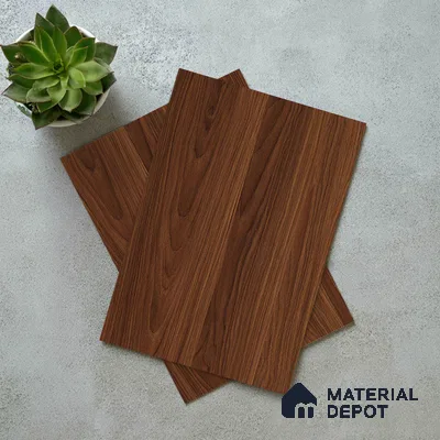 Wooden Look LM 19271 Polished Walnut 8 ft x 4 ft Texture Finish Decorative Laminate - 1 mm | Suitable for TV Unit, Wardrobe, Kitchen Cabinets
