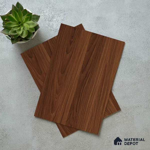 Wooden Look LM 19271 Polished Walnut 8 ft x 4 ft Texture Finish Decorative Laminate - 1 mm | Suitable for TV Unit, Wardrobe, Kitchen Cabinets