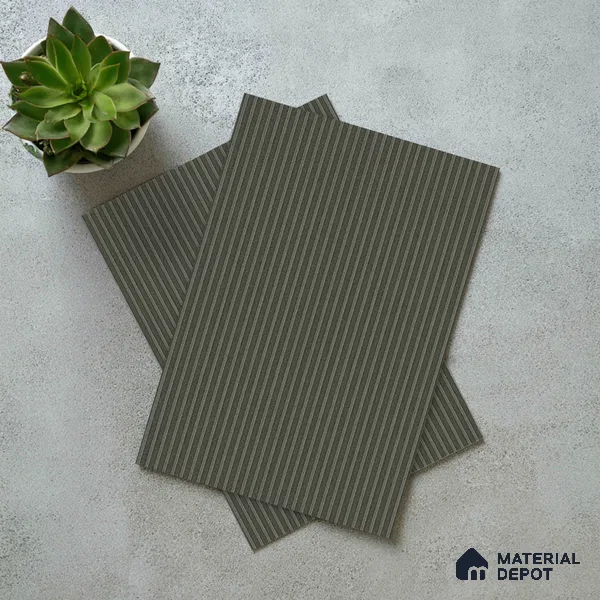 Metallic Seal Brown Fluted Solid Color Look LM 19294 Metallic Seal 8 ft x 4 ft Texture Finish Decorative Laminate - 1 mm | Suitable for TV Unit, Wardrobe, Kitchen Cabinets