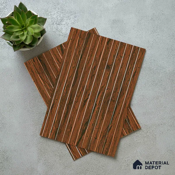 Wooden Look LM 19338 Tropical Wood 8 ft x 4 ft Texture Finish Decorative Laminate - 1 mm | Suitable for TV Unit, Wardrobe, Kitchen Cabinets