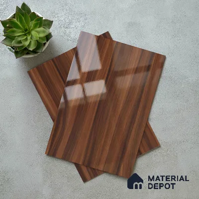 Wooden Look LM 19350 Wharthon Walnut 8 ft x 4 ft Glossy Finish Decorative Laminate - 1 mm | Suitable for TV Unit, Wardrobe, Kitchen Cabinets