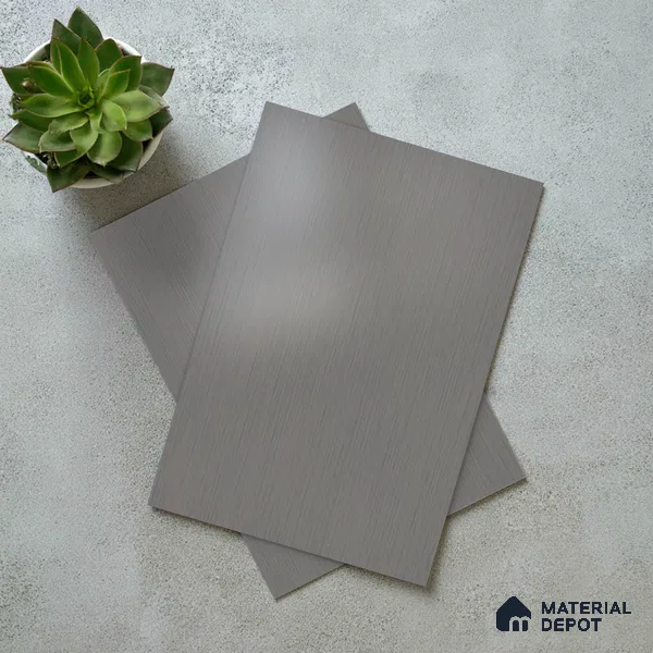 Solid Colors Look LM 23637 Silver Foil 8 ft x 4 ft Matte Finish Decorative Laminate - 1 mm | Suitable for Living Room, Kitchen, Office