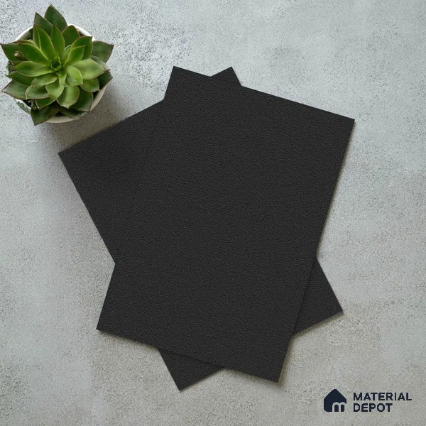 LM 19421 Charcoal Black Solid Color Suede Finish 8 ft x 4 ft Decorative Laminate - 1 mm | Suitable for Living Room, Kitchen, Office