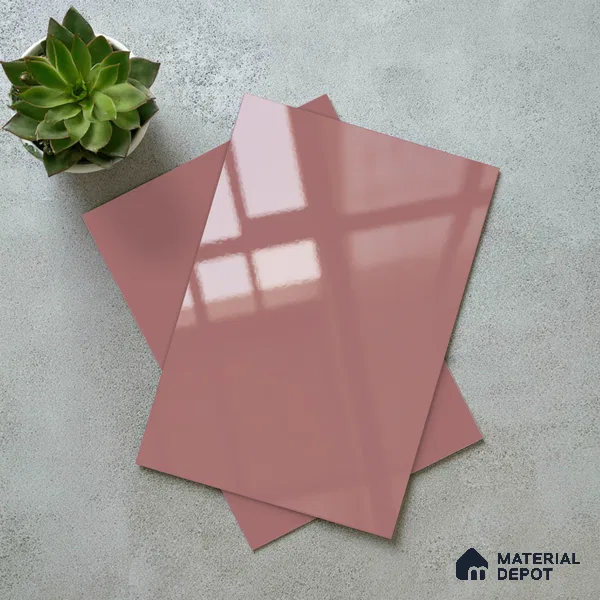 LM 19427 Roxburghii Solid Color Glossy Finish 8 ft x 4 ft Decorative Laminate - 1 mm | Suitable for Living Room, Kitchen, Office