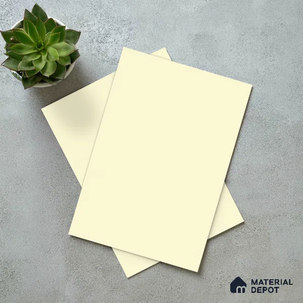LM 19441 P Frosty White Solid Color Suede Finish 8 ft x 4 ft Decorative Laminate - 1 mm | Suitable for Living Room, Kitchen, Office
