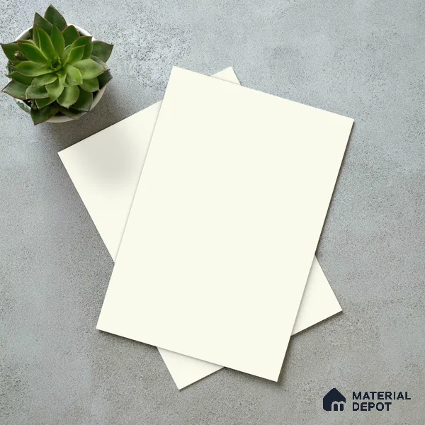 LM 19442 White Solid Color Matte Finish 8 ft x 4 ft Decorative Laminate - 1 mm | Suitable for Living Room, Kitchen, Office