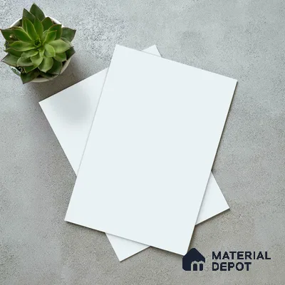 LM 19442 E white Solid Color Suede Finish 8 ft x 4 ft Decorative Laminate - 1 mm | Suitable for Living Room, Kitchen, Office