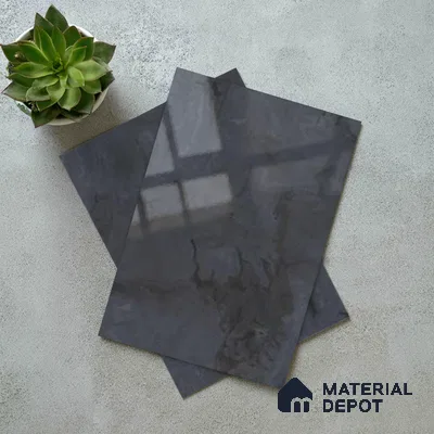 LM 19448 B Regal Black Marble High Gloss Finish 8 ft x 4 ft Decorative Laminate - 1 mm | Suitable for TV Unit, Wardrobe, Kitchen Cabinets