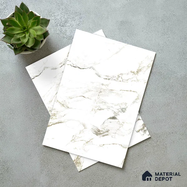 LM 19457 C Vertex Angle Marble High Gloss Finish 8 ft x 4 ft Decorative Laminate - 1 mm | Suitable for TV Unit, Wardrobe, Kitchen Cabinets