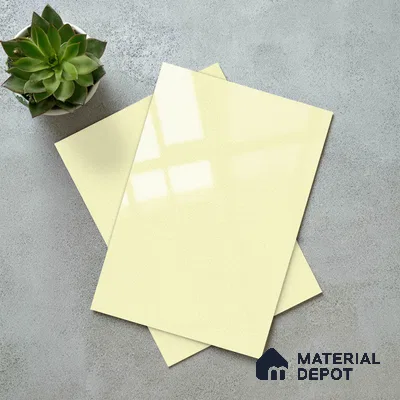 LM 19470 Warm White Metallic High Gloss Finish 8 ft x 4 ft Decorative Laminate - 1 mm | Suitable for TV Unit, Wardrobe, Kitchen Cabinets