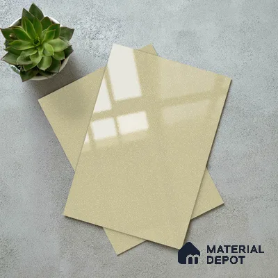 LM 19471 Cream Metallic High Gloss Finish 8 ft x 4 ft Decorative Laminate - 1 mm | Suitable for TV Unit, Wardrobe, Kitchen Cabinets
