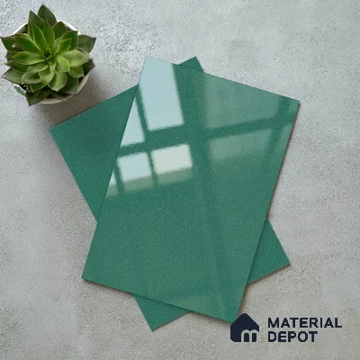 LM 19507 Glade Green Sheen Shine High Gloss Finish 8 ft x 4 ft Decorative Laminate - 1 mm | Suitable for TV Unit, Wardrobe, Kitchen Cabinets