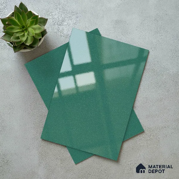 LM 19507 Glade Green Sheen Shine High Gloss Finish 8 ft x 4 ft Decorative Laminate - 1 mm | Suitable for TV Unit, Wardrobe, Kitchen Cabinets