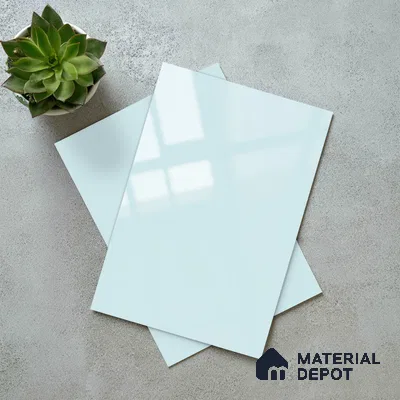 LM 21056 C Pale Aqua Solid Color Glossy Finish 8 ft x 4 ft Decorative Laminate - 1 mm | Suitable for Living Room, Kitchen, Office