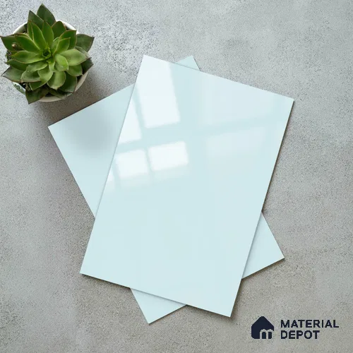 LM 21056 C Pale Aqua Solid Color Glossy Finish 8 ft x 4 ft Decorative Laminate - 1 mm | Suitable for Living Room, Kitchen, Office