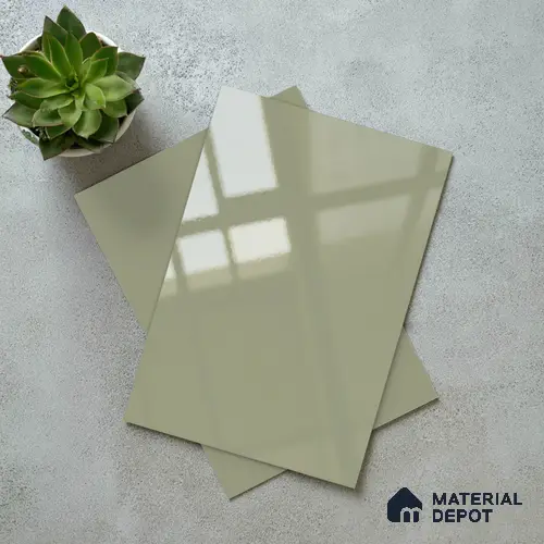 LM 21065 C Beige Solid Color Glossy Finish 8 ft x 4 ft Decorative Laminate - 1 mm | Suitable for Living Room, Kitchen, Office
