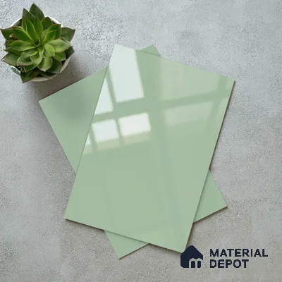LM 21067 C Mint Green Solid Color Glossy Finish 8 ft x 4 ft Decorative Laminate - 1 mm | Suitable for Living Room, Kitchen, Office