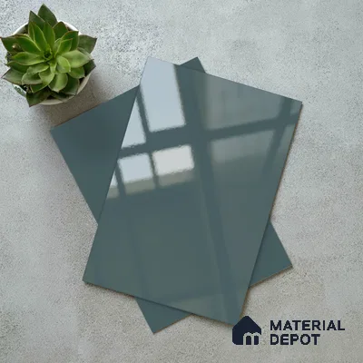 LM 21069 E Slate Grey Solid Color Glossy Finish 8 ft x 4 ft Decorative Laminate - 1 mm | Suitable for Living Room, Kitchen, Office