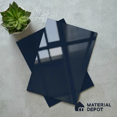 LM 21070 H Deep Slate Blue Solid Color Glossy Finish 8 ft x 4 ft Decorative Laminate - 1 mm | Suitable for Living Room, Kitchen, Office