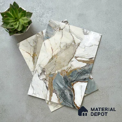 LM 21102 Celestial Veins Digital High Gloss Finish 8 ft x 4 ft Decorative Laminate - 1 mm | Suitable for TV Unit, Wardrobe, Kitchen Cabinets