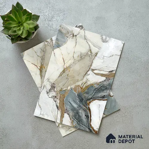 LM 21102 Celestial Veins Digital High Gloss Finish 8 ft x 4 ft Decorative Laminate - 1 mm | Suitable for TV Unit, Wardrobe, Kitchen Cabinets