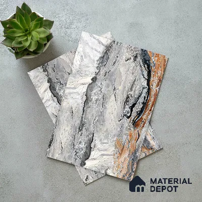 LM 21105 Volcanic Ridge Digital High Gloss Finish 8 ft x 4 ft Decorative Laminate - 1 mm | Suitable for TV Unit, Wardrobe, Kitchen Cabinets